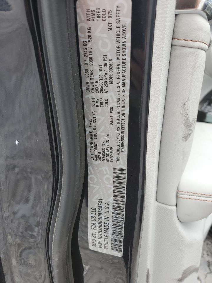 2023 JEEP GRAND CHEROKEE OVERLAND VIN:1C4RJHDG4P8744741