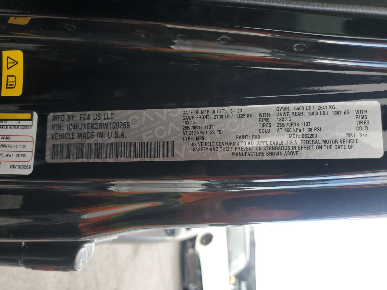 2024 JEEP WRANGLER SAHARA VIN:1C4PJXEN2RW109269