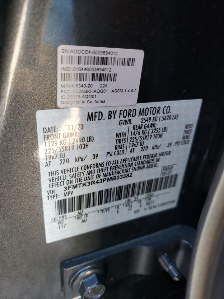 2023 FORD MUSTANG MACH-E PREMIUM VIN:3FMTK3R43PMB03382