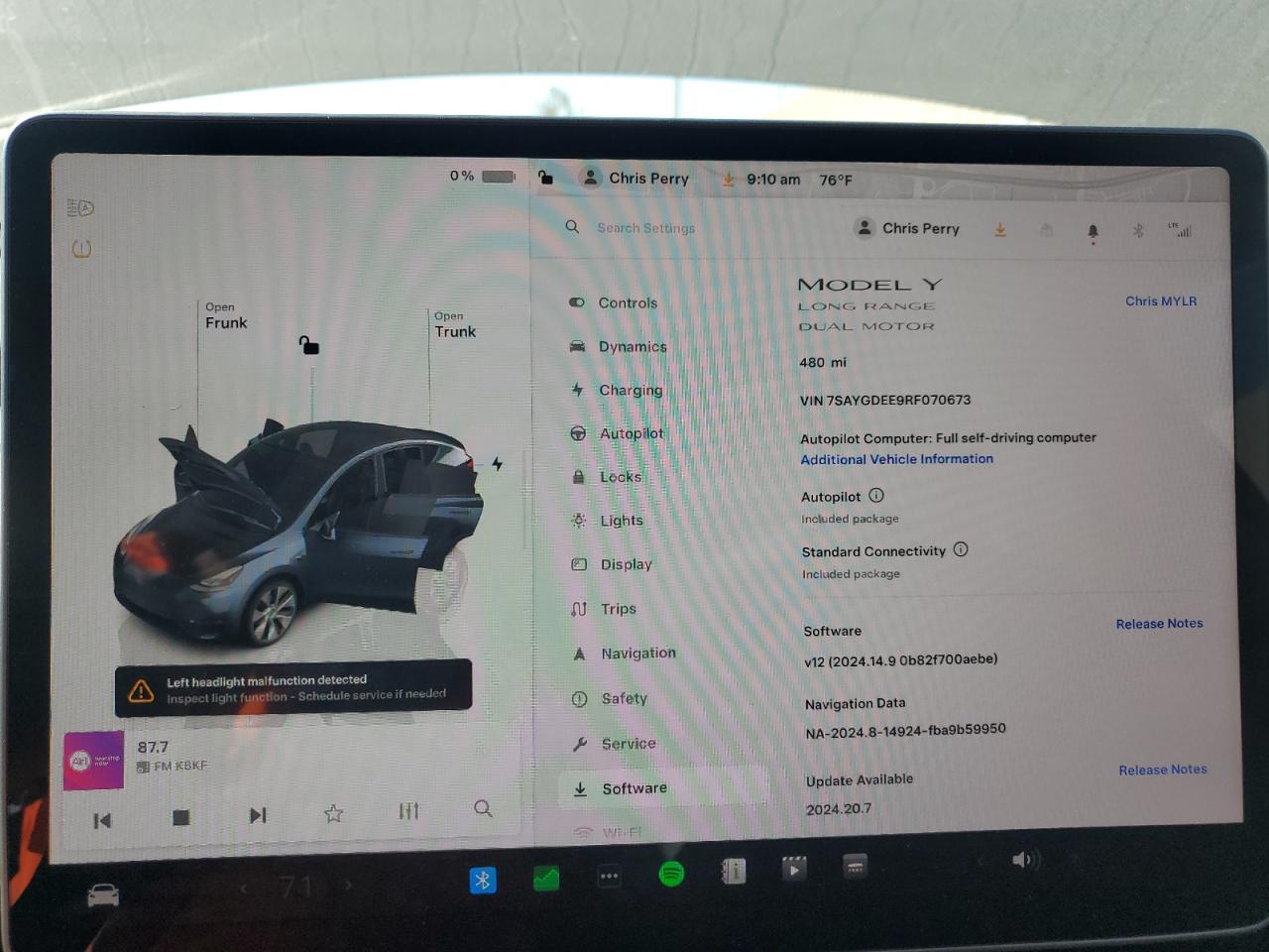 2024 TESLA MODEL Y VIN:7SAYGDEE9RF070673