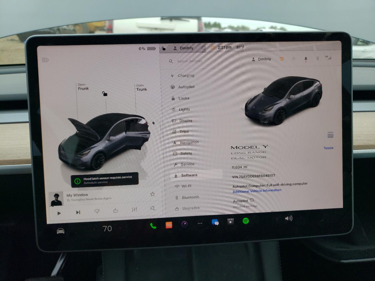 2023 TESLA MODEL Y VIN:7SAYGDEE6PA048107