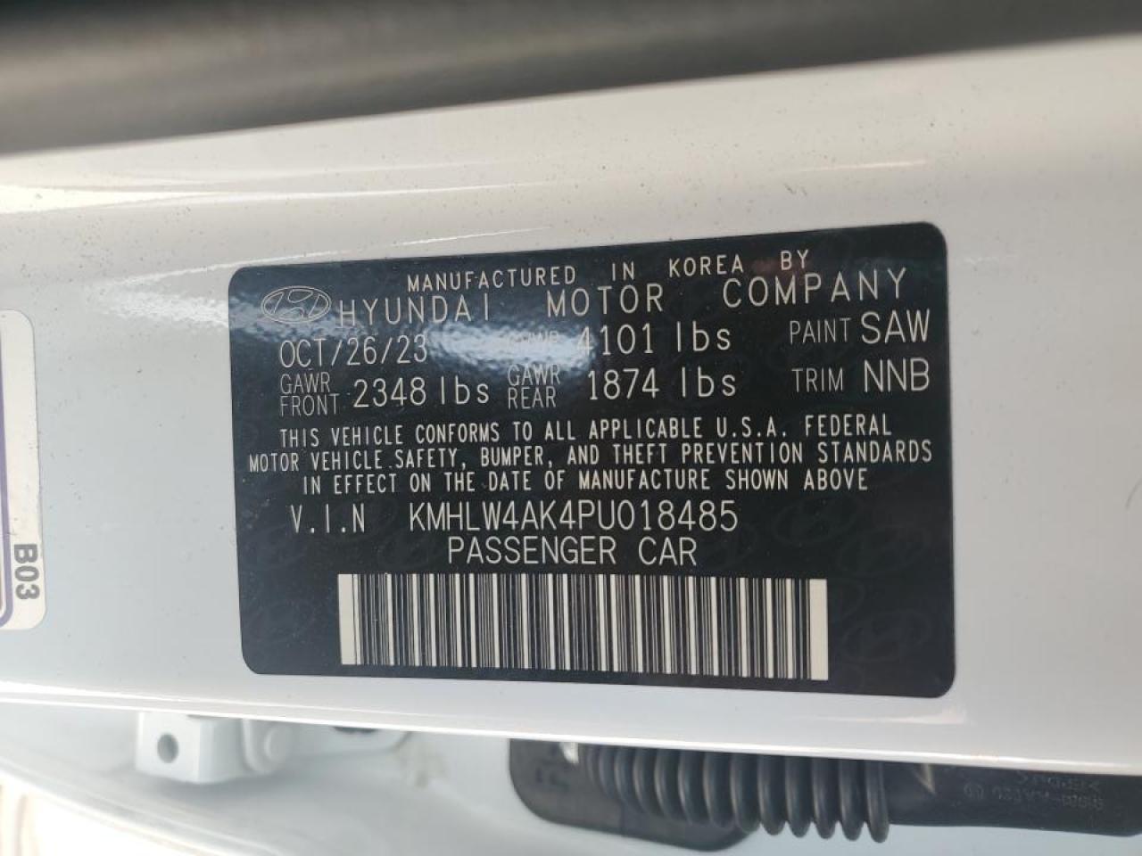 2023 HYUNDAI ELANTRA N VIN:KMHLW4AK4PU018485