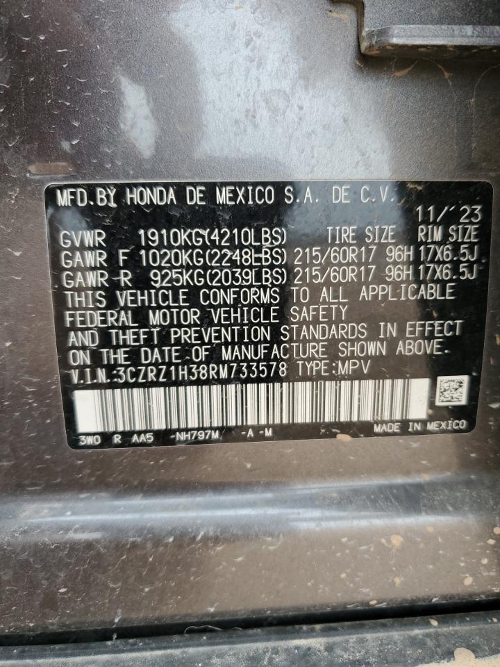 2024 HONDA HR-V LX VIN:3CZRZ1H38RM733578