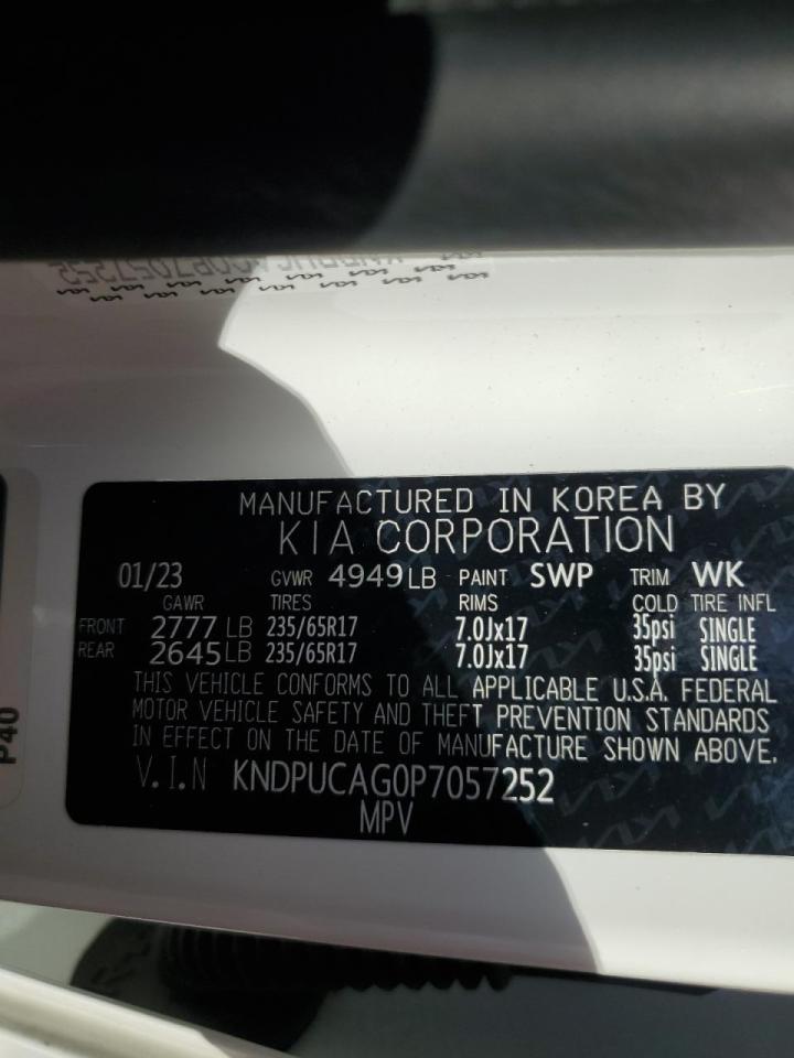 2023 KIA SPORTAGE LX VIN:KNDPUCAG0P7057252