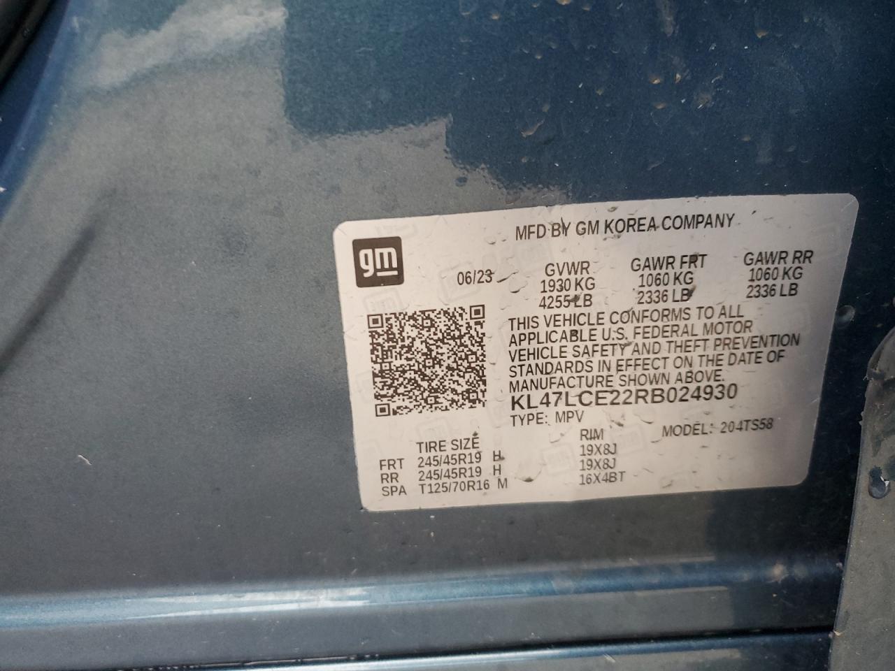 2024 BUICK ENVISTA AVENIR VIN:KL47LCE22RB024930