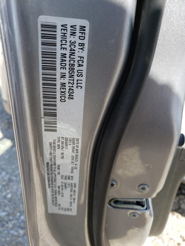 2022 JEEP COMPASS LATITUDE VIN:3C4NJCBB5NT214348