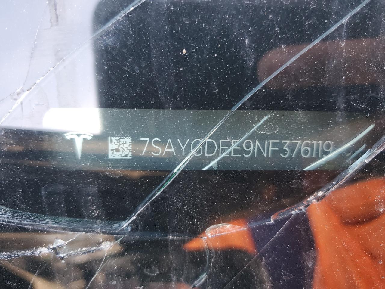 2022 TESLA MODEL Y VIN:7SAYGDEE9NF376119