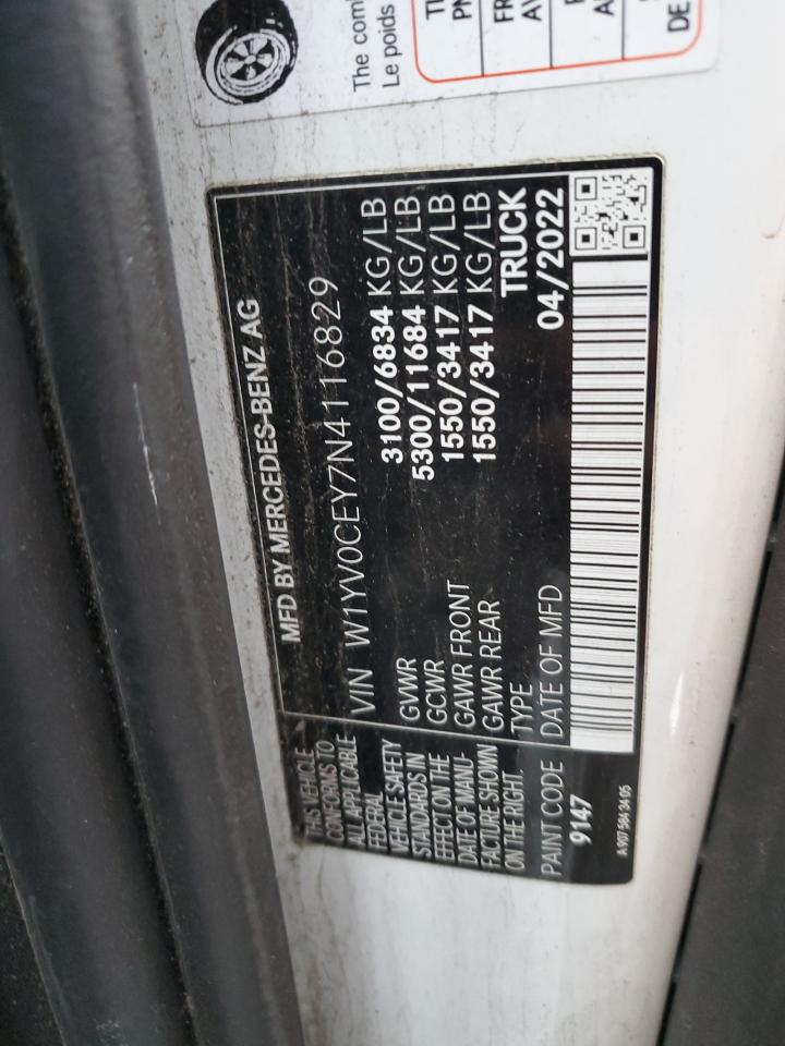 2022 MERCEDES-BENZ METRIS VIN:W1YV0CEY7N4116829