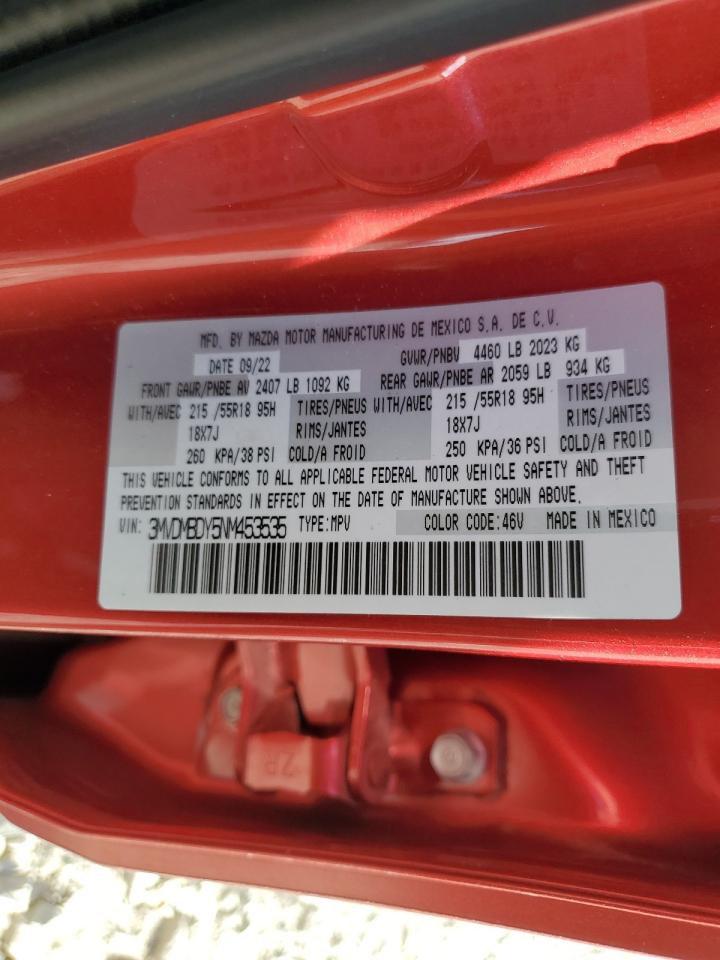 2022 MAZDA CX-30 PREMIUM VIN:3MVDMBDY5NM453535