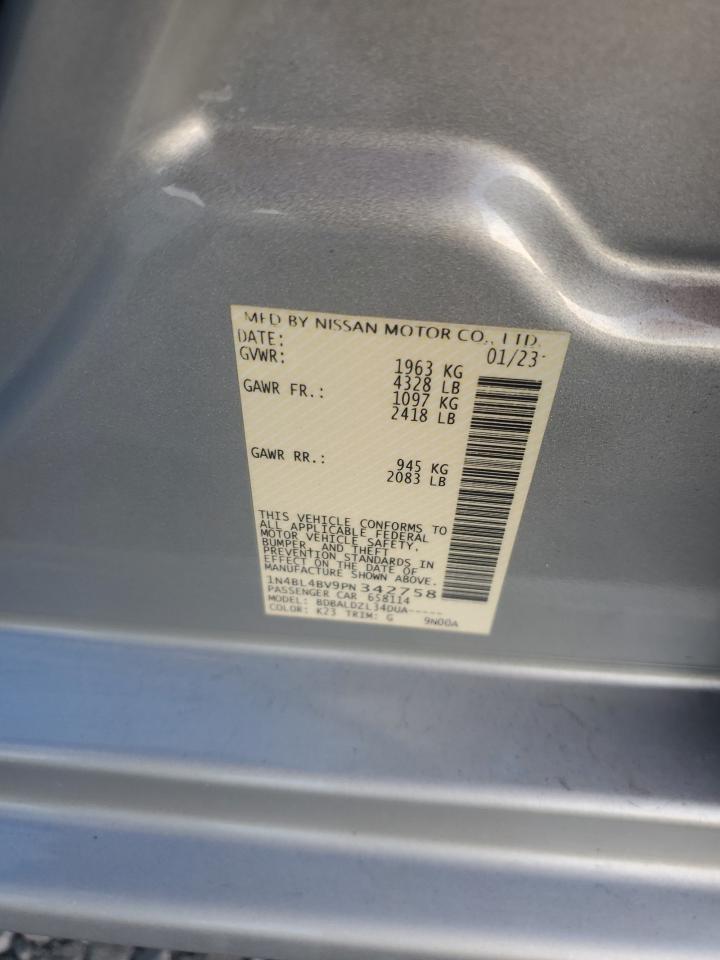 2023 NISSAN ALTIMA S VIN:1N4BL4BV9PN342758