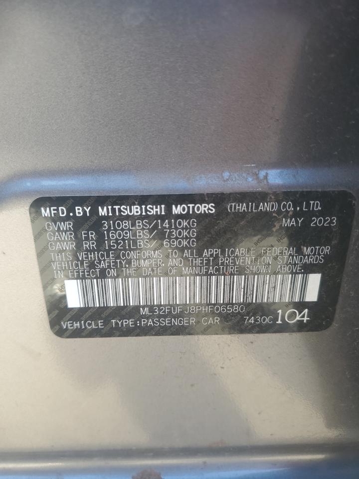 2023 MITSUBISHI MIRAGE G4 ES VIN:ML32FUFJ8PHF06580