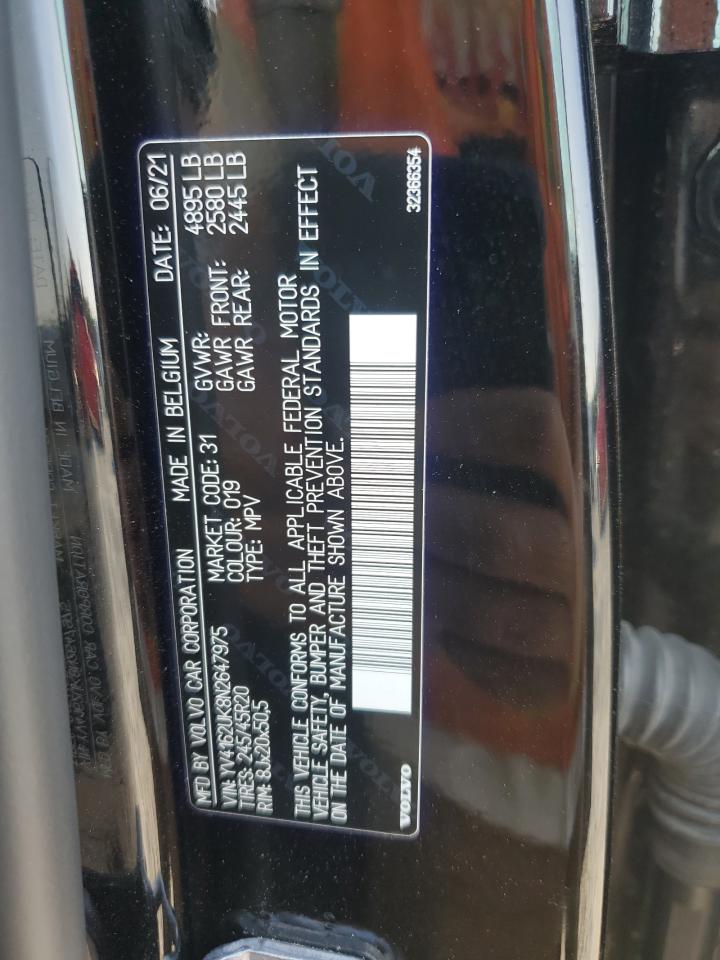 2022 VOLVO XC40 T5 MOMENTUM VIN:YV4162UK8N2647975
