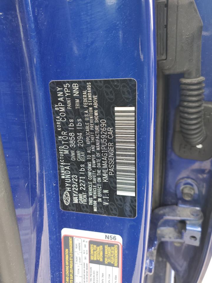 2023 HYUNDAI ELANTRA SEL VIN:KMHLM4AG1PU592690