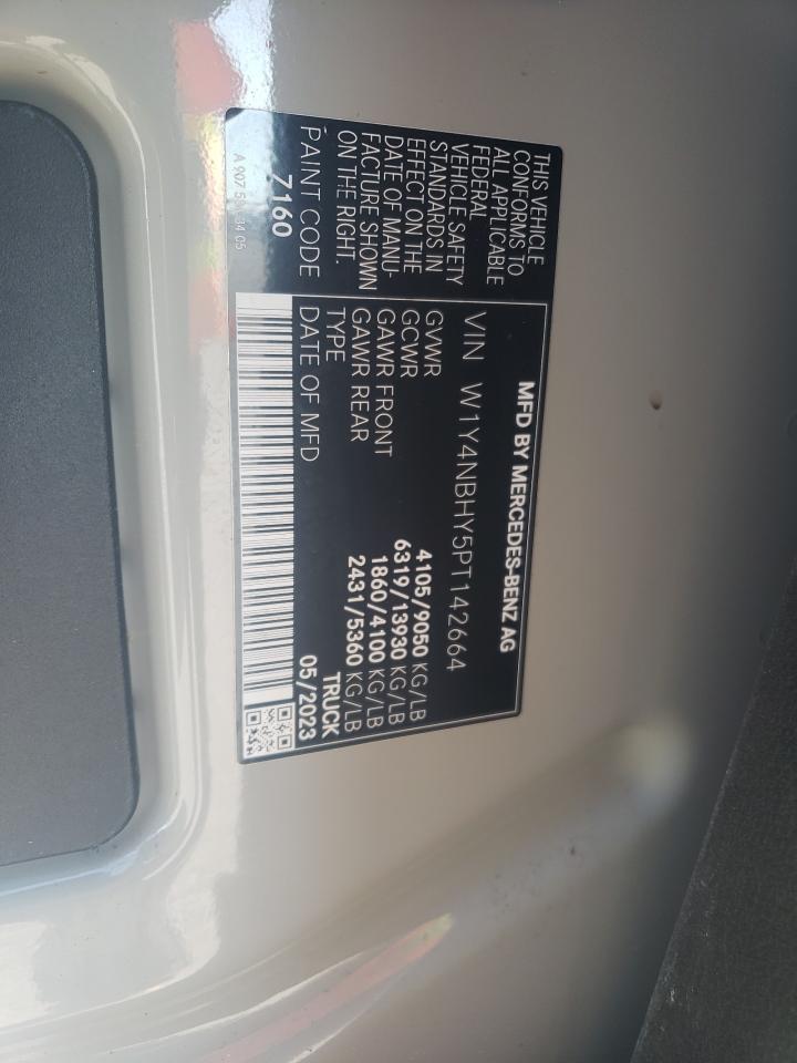 2023 MERCEDES-BENZ SPRINTER 2500 VIN:W1Y4NBHY5PT142664