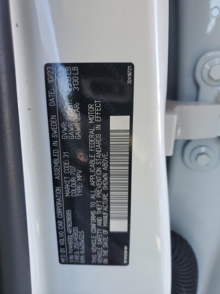 2024 VOLVO XC60 PLUS VIN:YV4H60DL4R1828689