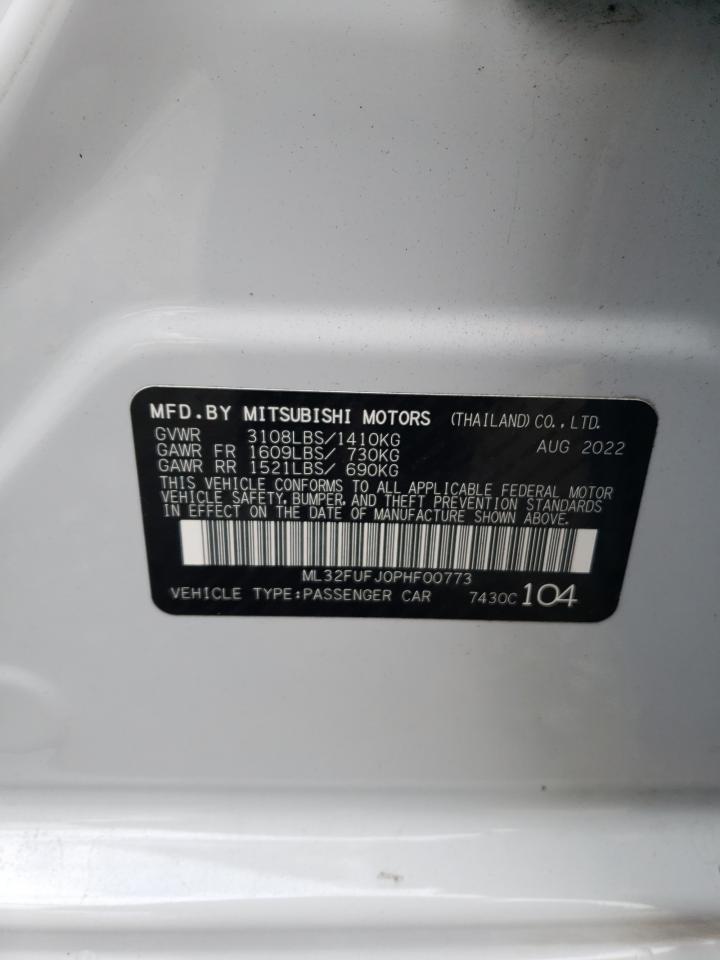 2023 MITSUBISHI MIRAGE G4 ES VIN:ML32FUFJ0PHF00773