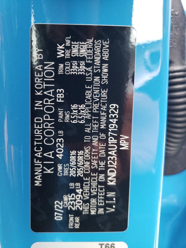 2023 KIA SOUL LX VIN:KNDJ23AU1P7194329