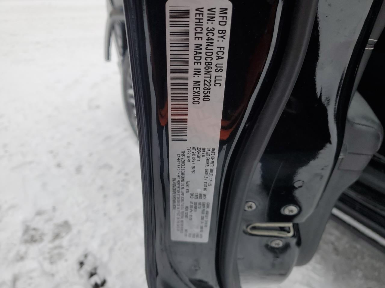 2022 JEEP COMPASS LIMITED VIN:3C4NJDCB6NT228540