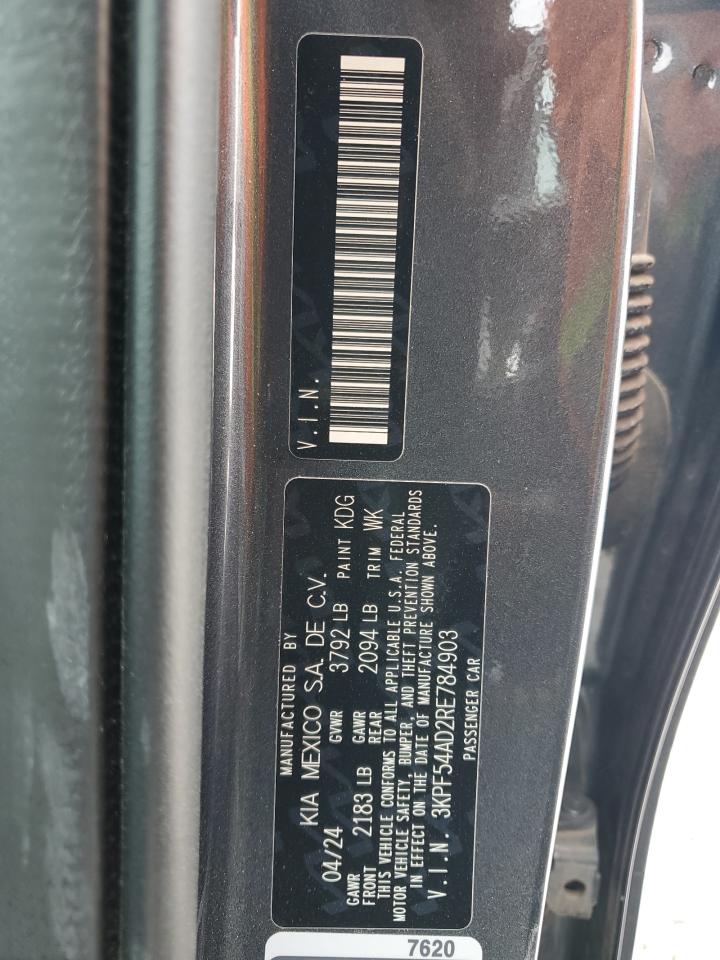 2024 KIA FORTE GT LINE VIN:3KPF54AD2RE784903