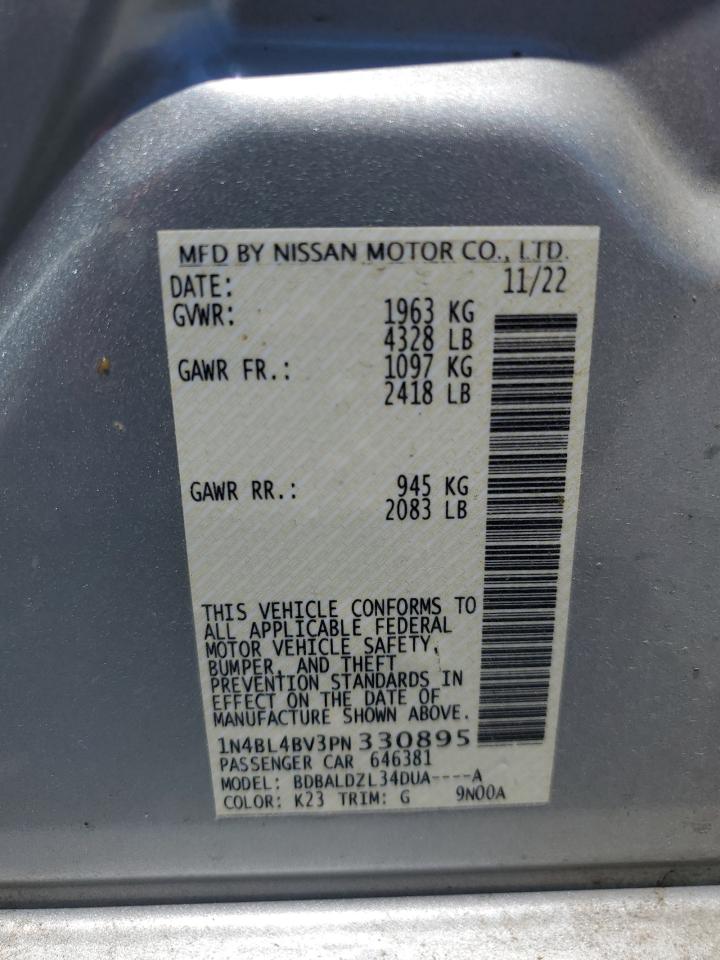 2023 NISSAN ALTIMA S VIN:1N4BL4BV3PN330895