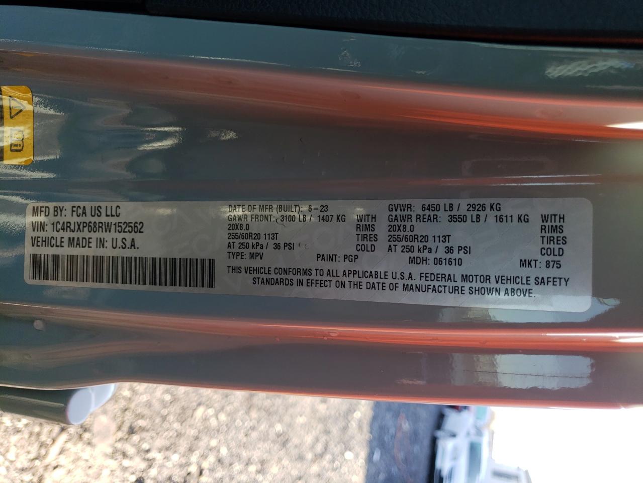 2024 JEEP WRANGLER SAHARA 4XE VIN:1C4RJXP68RW152562