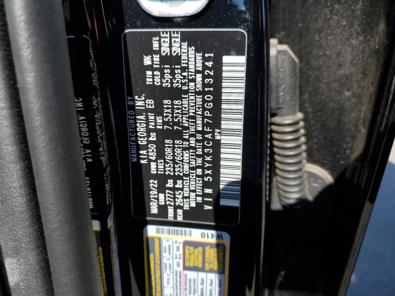 2023 KIA SPORTAGE EX VIN:5XYK3CAF7PG013241