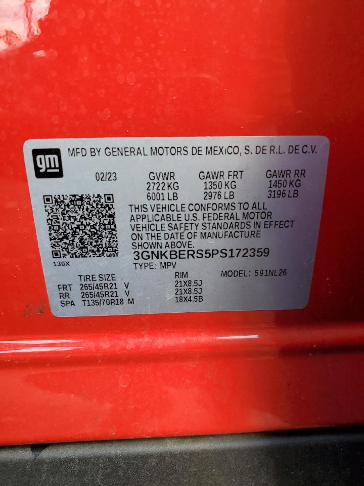 2023 CHEVROLET BLAZER RS VIN:3GNKBERS5PS172359