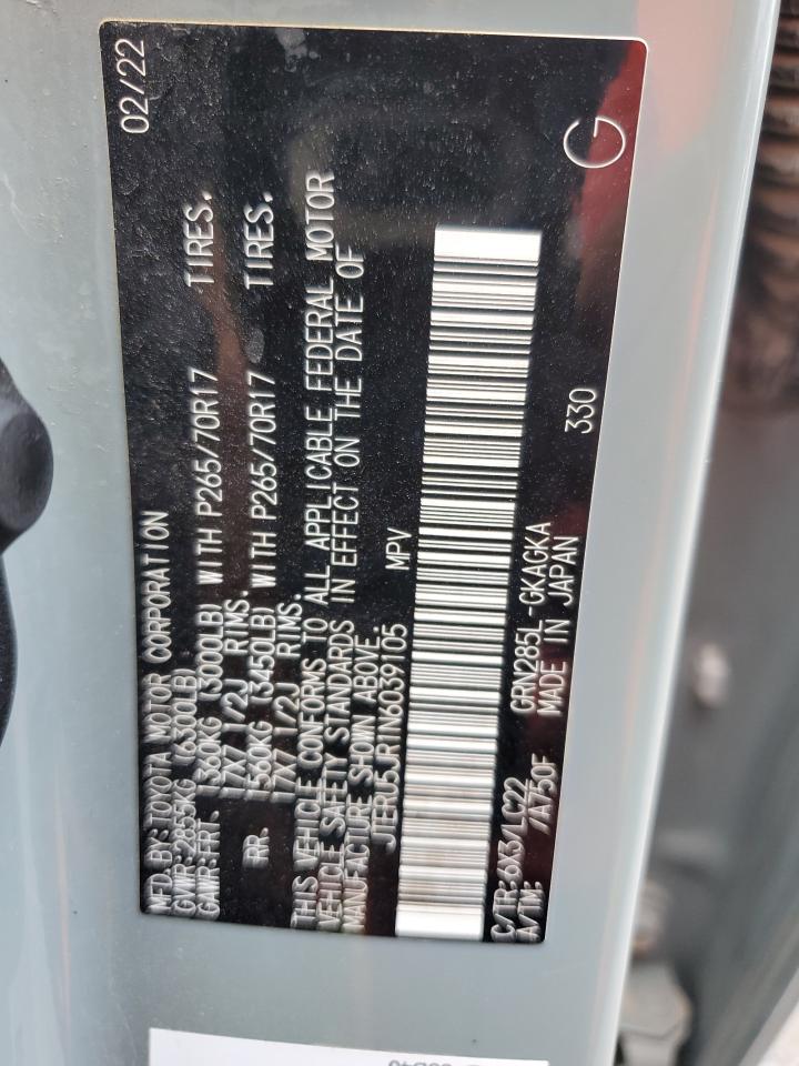 2022 TOYOTA 4RUNNER SR5 PREMIUM VIN:WP0AA2A8XNS255297