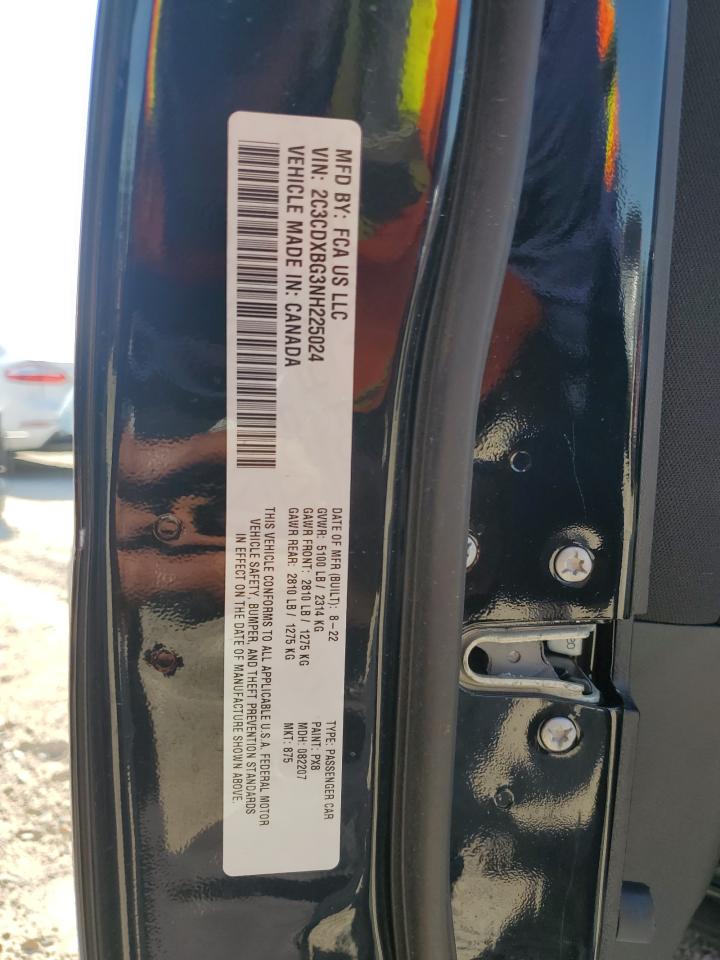 2022 DODGE CHARGER SXT VIN:2C3CDXBG3NH225024