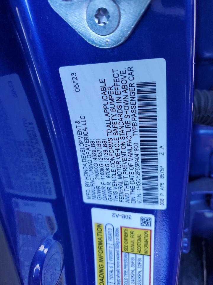 2023 HONDA ACCORD HYBRID SPORT VIN:1HGCY2F55PA041900