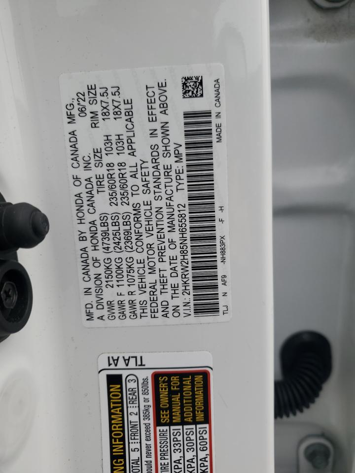 2022 HONDA CR-V EXL VIN:2HKRW2H85NH655812