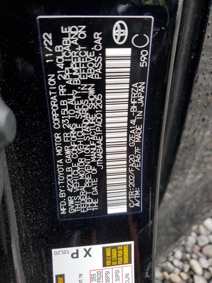 2023 TOYOTA GR COROLLA CORE VIN:JTNABAAE1PA001205