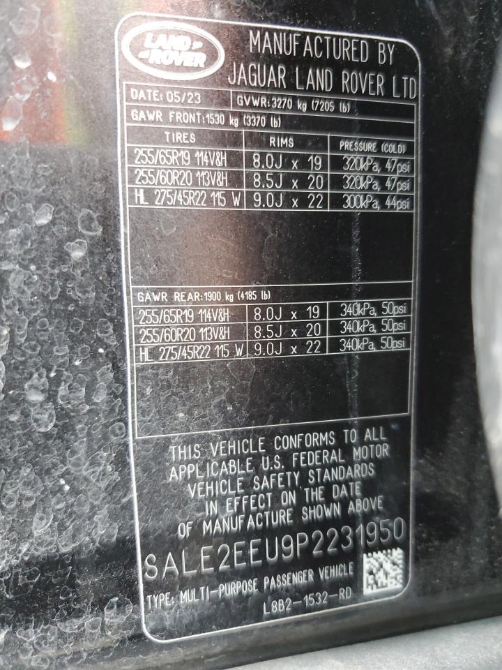 2023 LAND ROVER DEFENDER 110 X-DYNAMIC SE VIN:SALE2EEU9P2231950