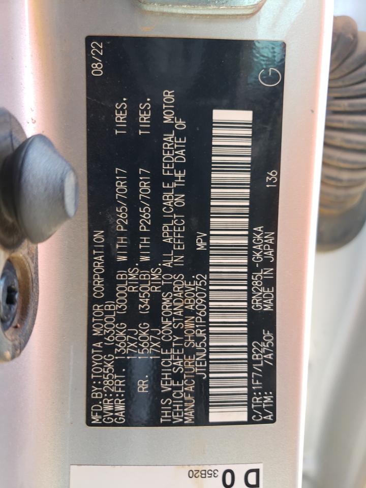 2023 TOYOTA 4RUNNER SE VIN:JTENU5JR1P6090752