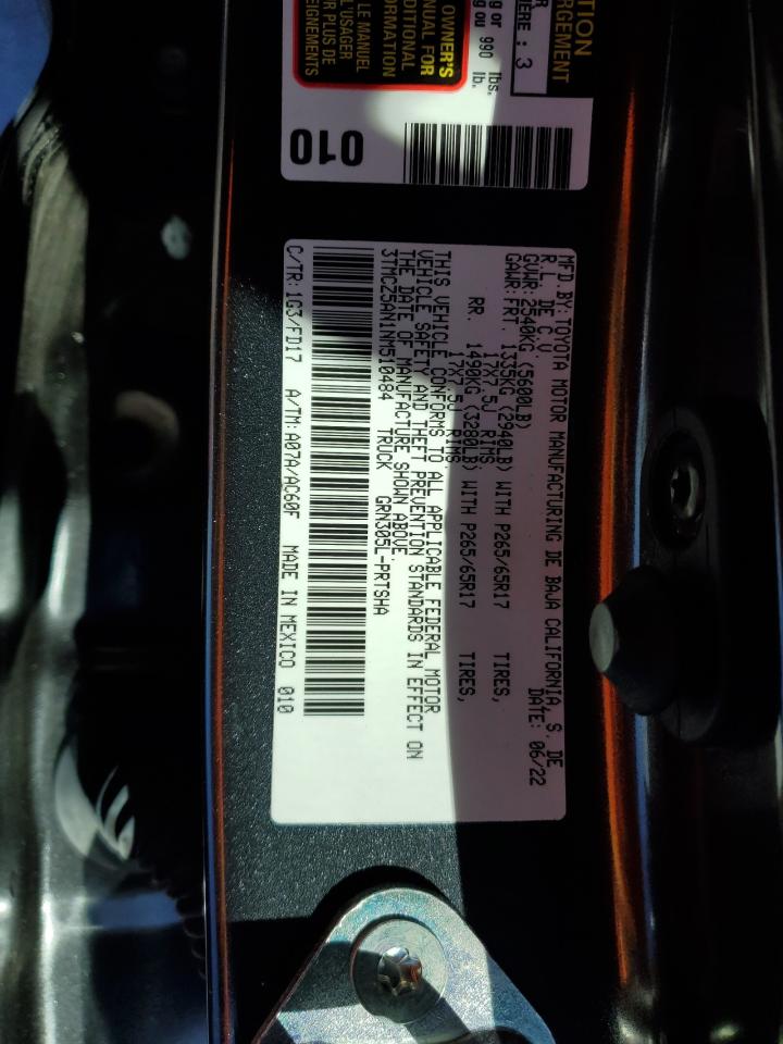 2022 TOYOTA TACOMA DOUBLE CAB VIN:JF2SJAECXHH513267