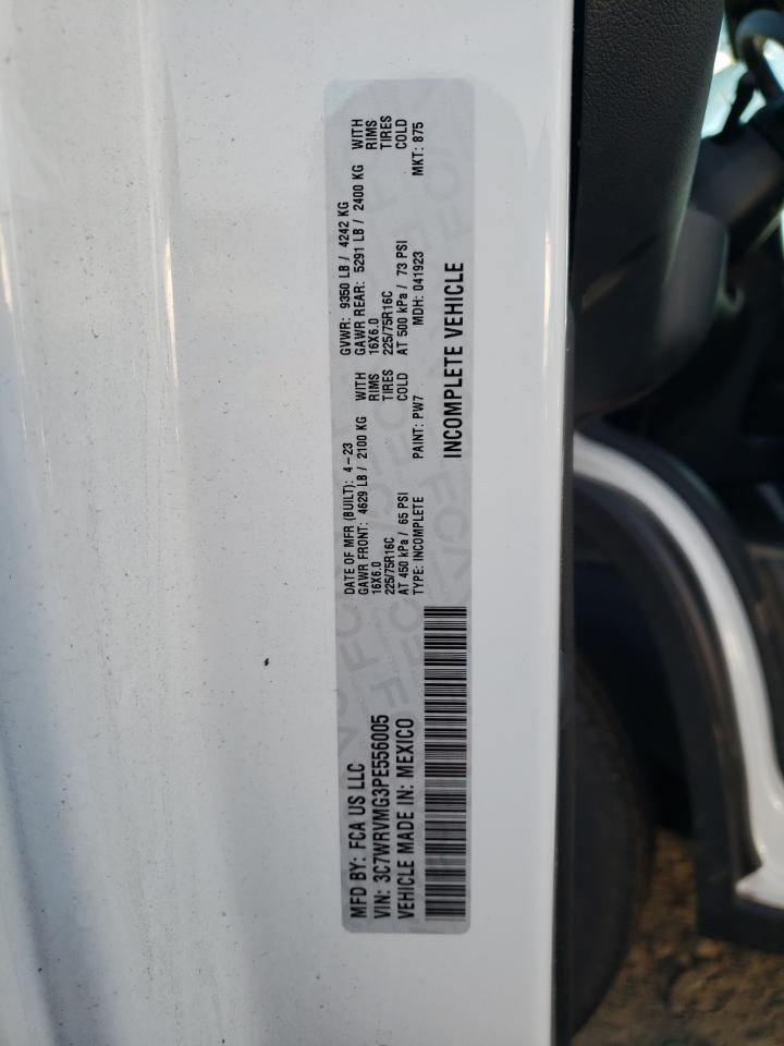 2023 RAM PROMASTER 3500 3500 STANDARD VIN:3C7WRVMG3PE556005