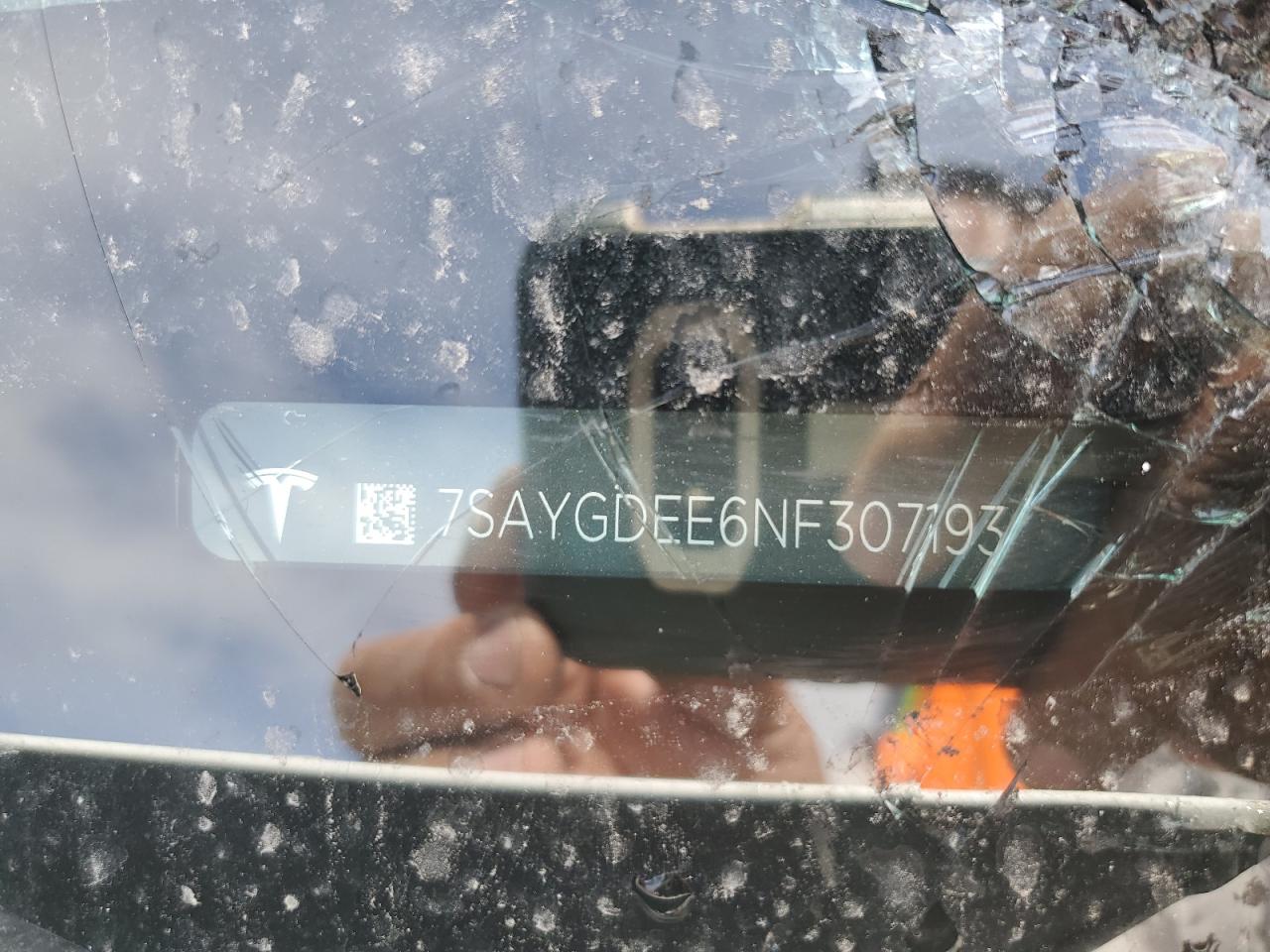 2022 TESLA MODEL Y VIN:7SAYGDEE6NF307193