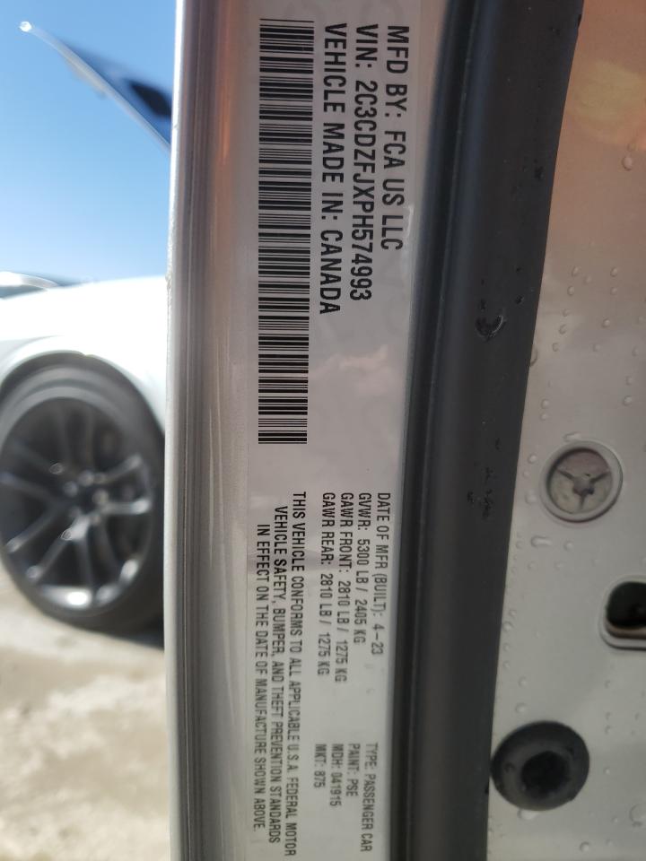 2023 DODGE CHALLENGER R/T SCAT PACK VIN:2C3CDZFJXPH574993