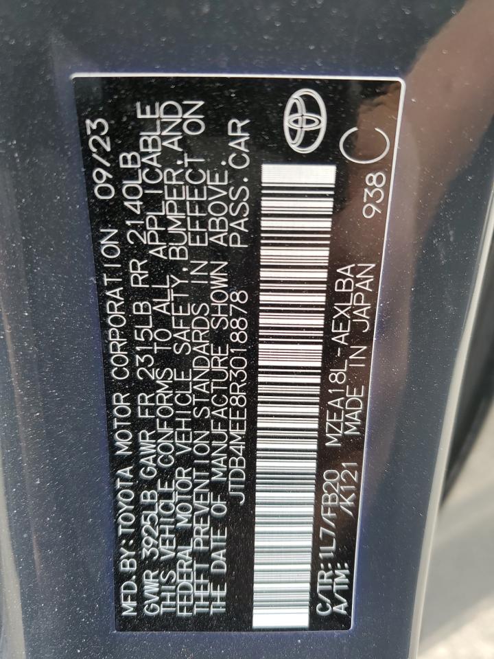 2024 TOYOTA COROLLA LE VIN:JTDB4MEE8R3018878