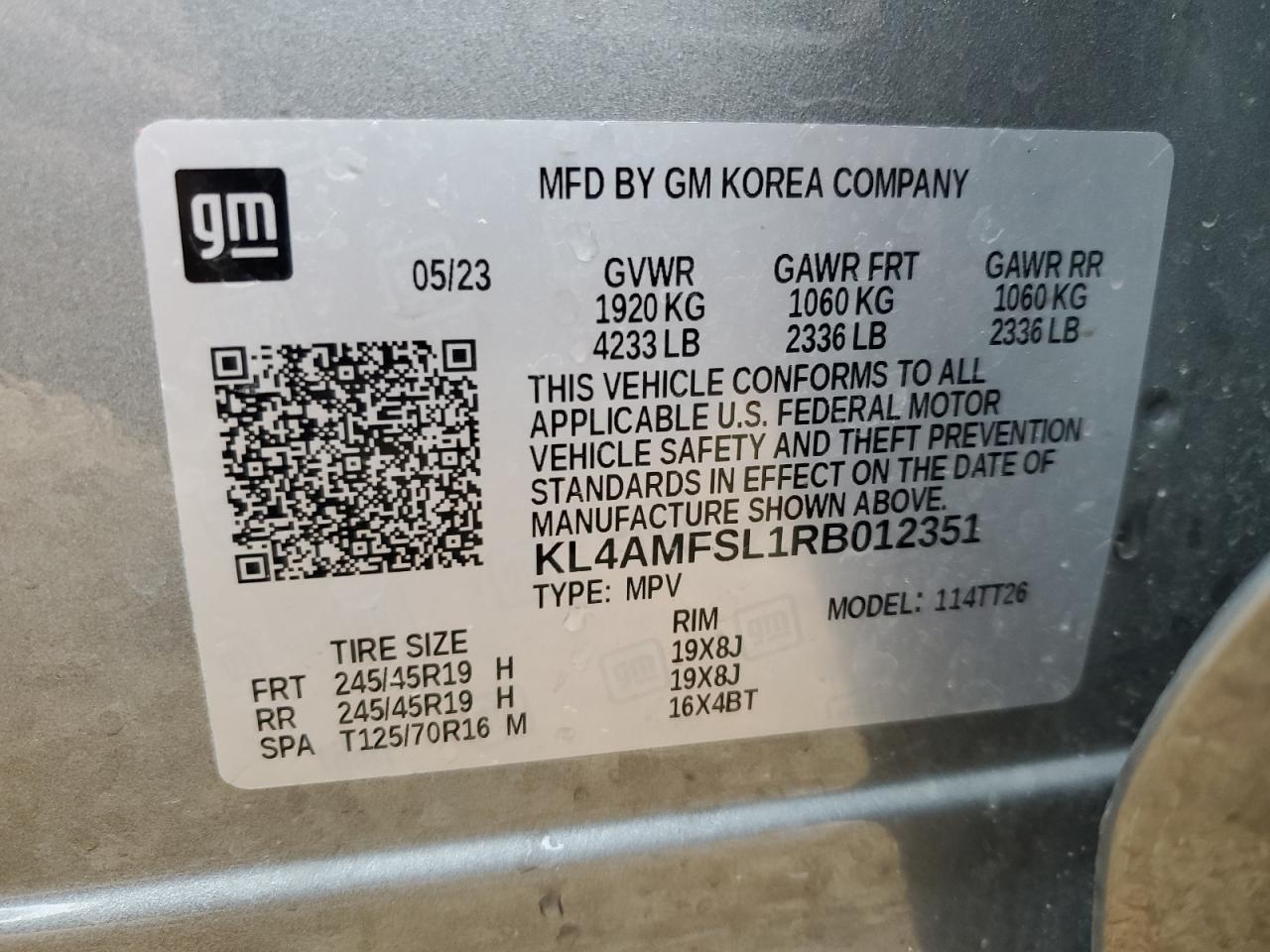 2024 BUICK ENCORE GX AVENIR VIN:KL4AMFSL1RB012351