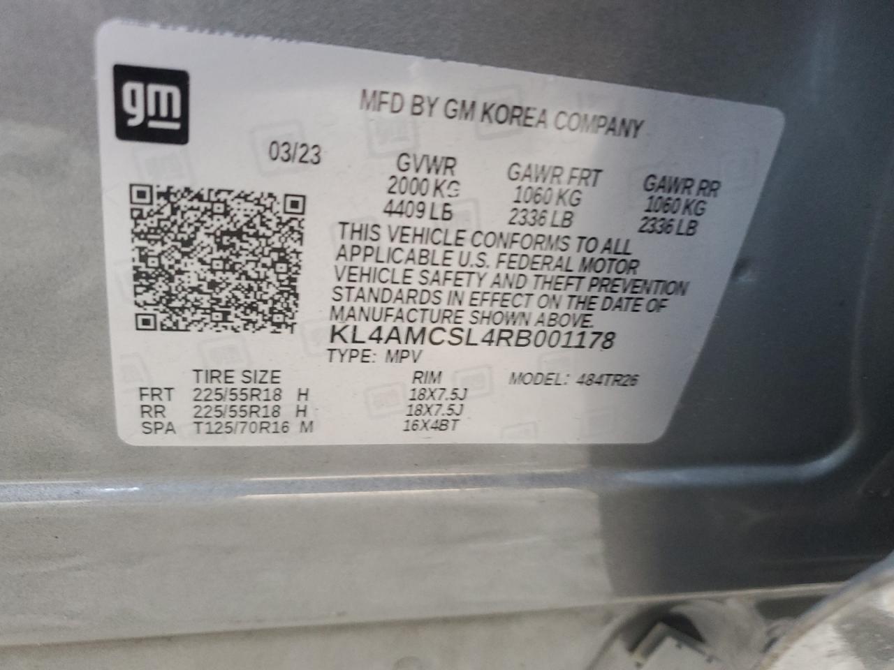 2024 BUICK ENCORE GX PREFERRED VIN:KL4AMCSL4RB001178