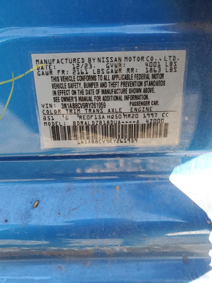 2024 NISSAN SENTRA SV VIN:3N1AB8CV9RY261959