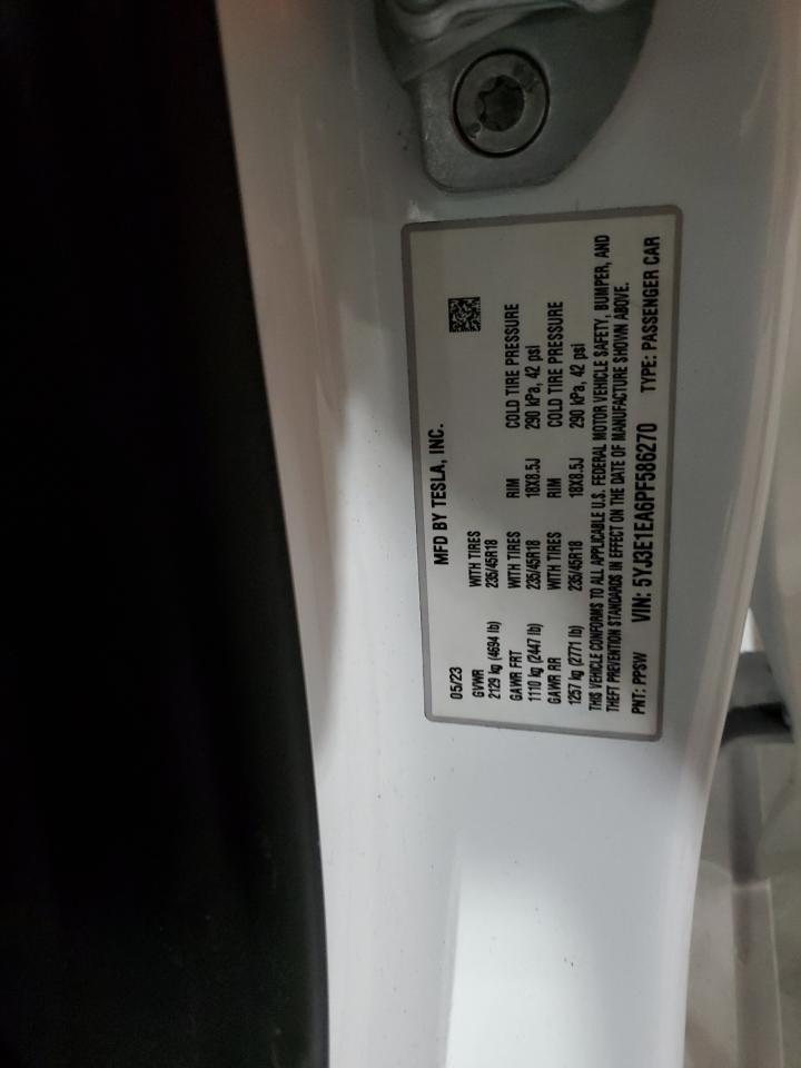 2023 TESLA MODEL 3 VIN:5YJ3E1EA6PF586270