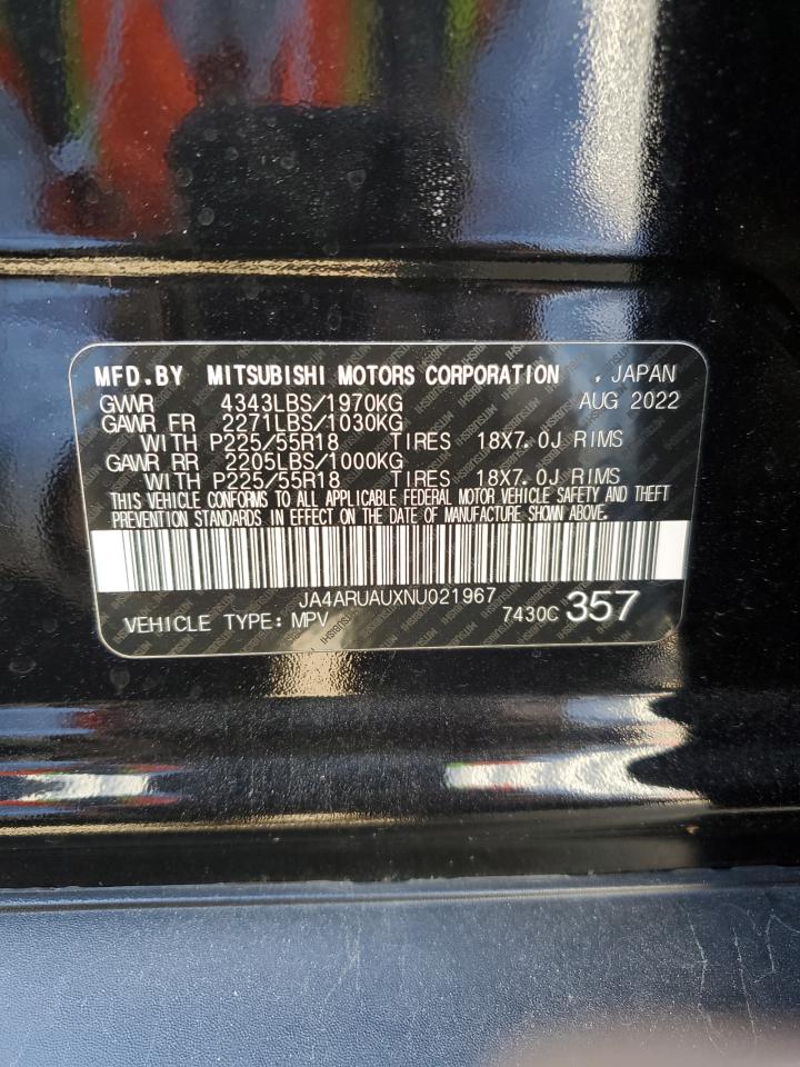 2022 MITSUBISHI OUTLANDER SPORT ES VIN:JA4ARUAUXNU021967