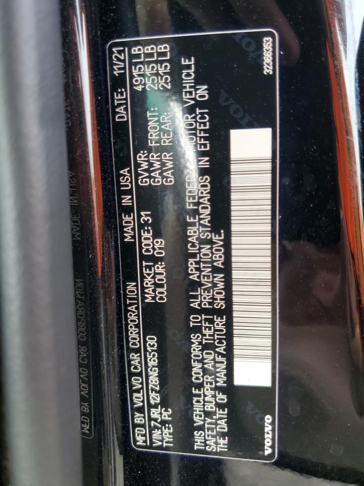 2022 VOLVO S60 B5 MOMENTUM VIN:7JRL12FZ8NG165130