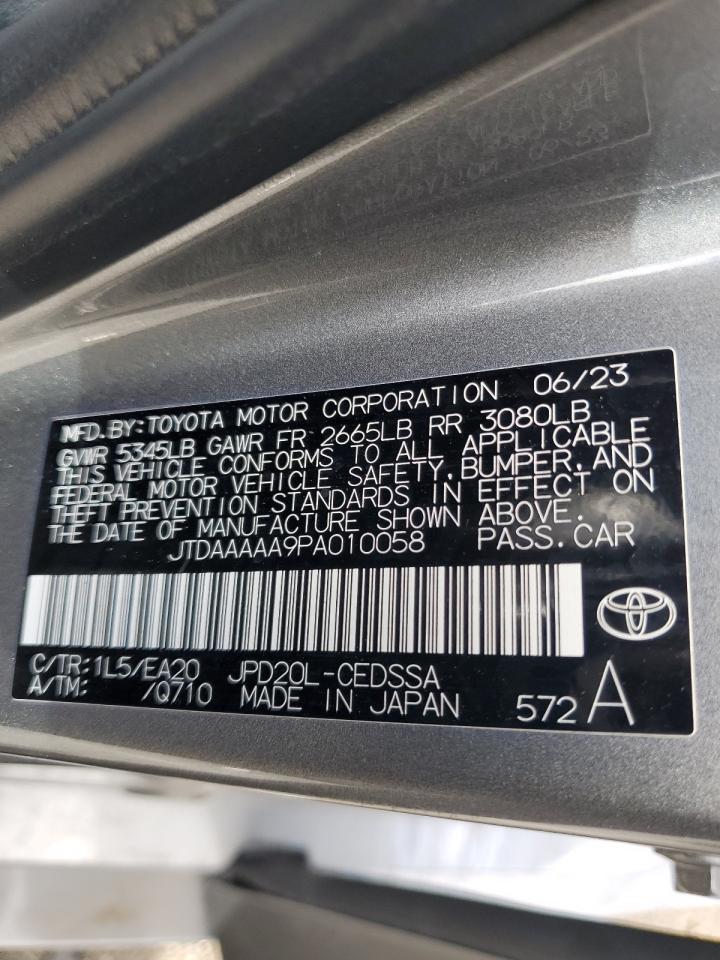 2023 TOYOTA MIRAI XLE VIN:JTDAAAAA9PA010058