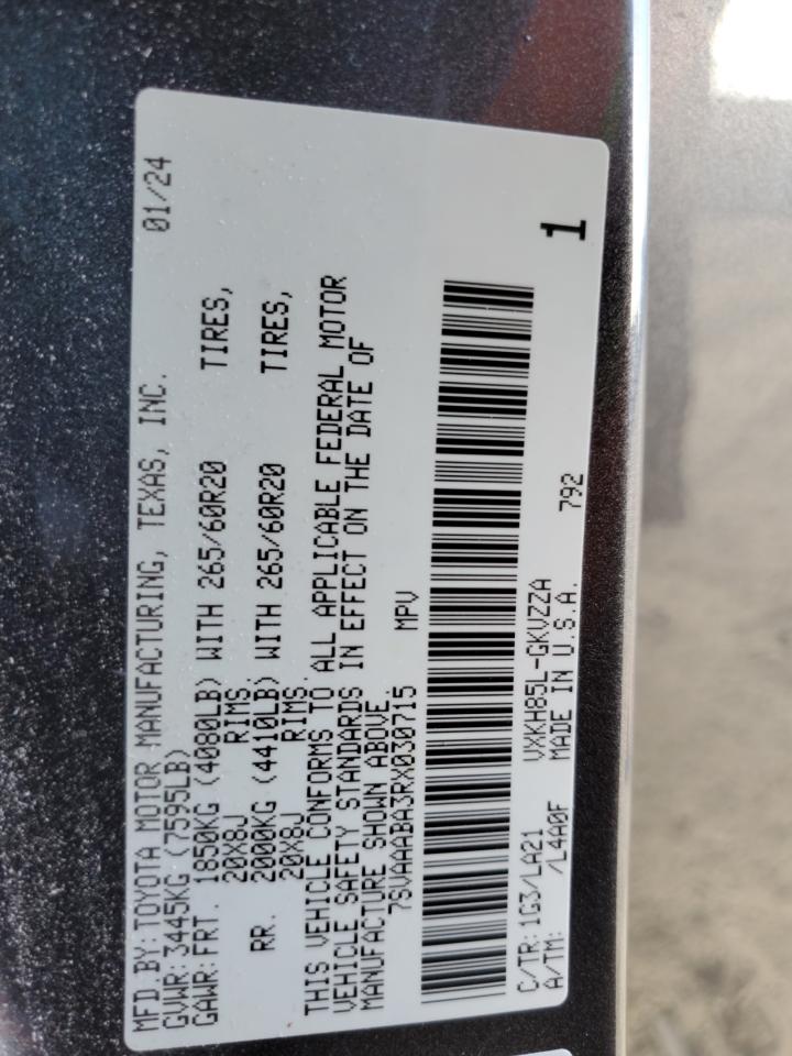 2024 TOYOTA SEQUOIA SR5 VIN:7SVAAABA3RX030715