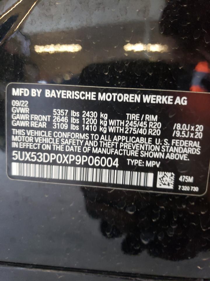 2023 BMW X3 XDRIVE30I VIN:5UX53DP0XP9P06004