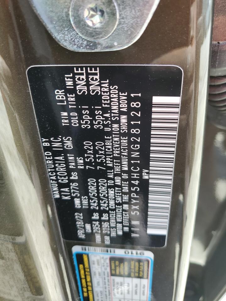 2022 KIA TELLURIDE SX VIN:5XYP54HC1NG281281
