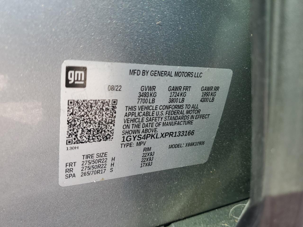 2023 CADILLAC ESCALADE ESV SPORT VIN:1GYS4PKLXPR133166